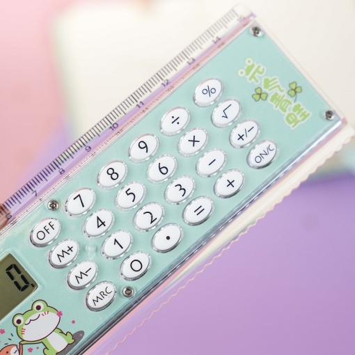 Линейка-калькулятор "Animals" зеленый