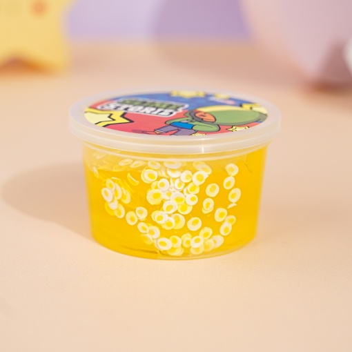 Слайм "Стекло" полупрозрачный (желтый), с наполнителем + яичница, 200 гр. STORIZ