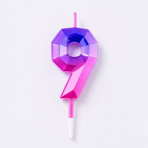 Свеча-цифра для торта "Blue-Pink", 9 оптом
