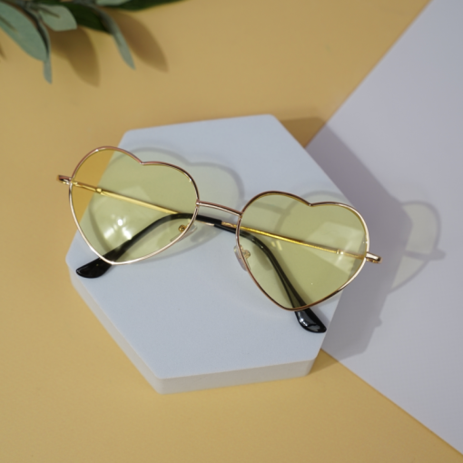 Солнцезащитные очки с чехлом "Heart" yellow