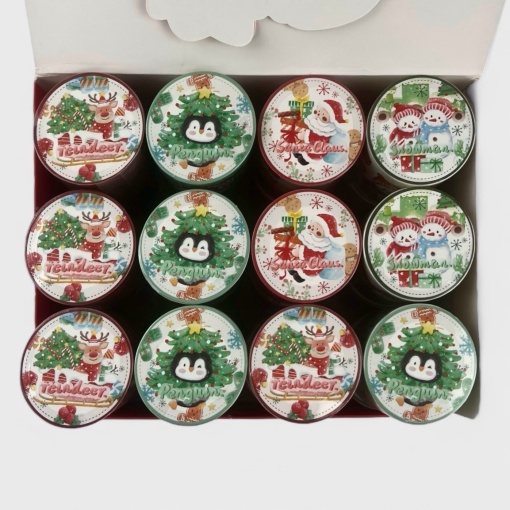 Набор наклеек в рулоне "НГ Merry Christmas" в шоу-боксе 24шт