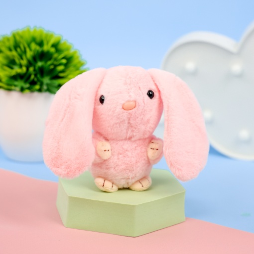 Мягкий брелок "Кролик" розовый, 12 см