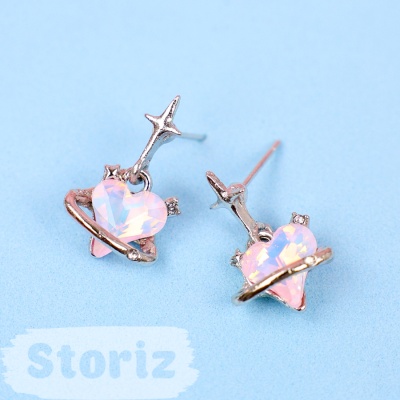Набор сережек "Heart&Star" (3шт) розовый