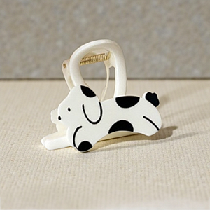Заколка-крабик "Funny dog" белый