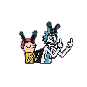 Значок-брошь "Rick and Morty" middle finger XZ3329-1