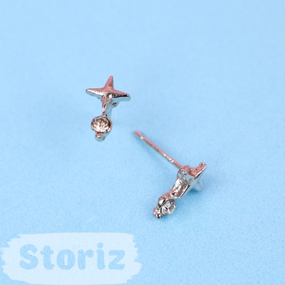 Набор сережек "Heart&Star" (3шт) розовый
