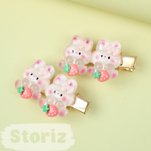 Набор заколок для волос "Strawberry bunny" 2 шт. (в ассортименте)