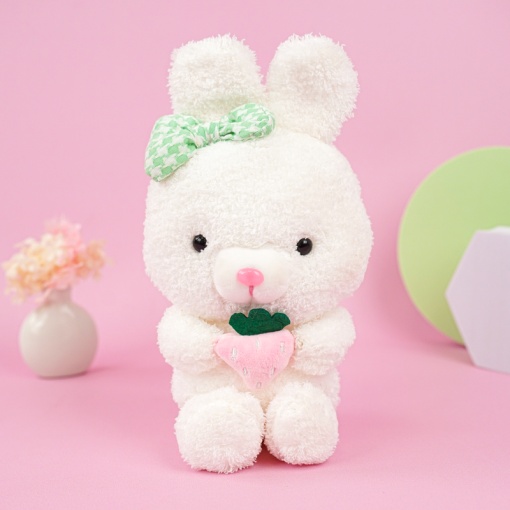 Мягкая игрушка "Зайка с клубникой" 25см