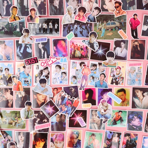 Наклейки для стикер бомбинга "K-Pop" EXO (100 шт.)