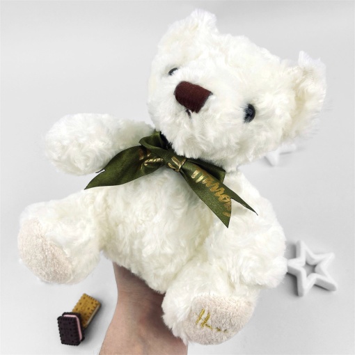 Мягкая игрушка "Мишка с бантиком" 20см, белый