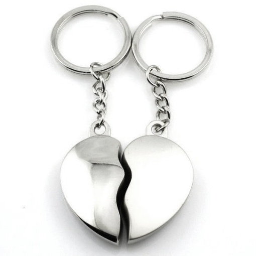 Брелок парный "Сердце", матовый и глянцевый