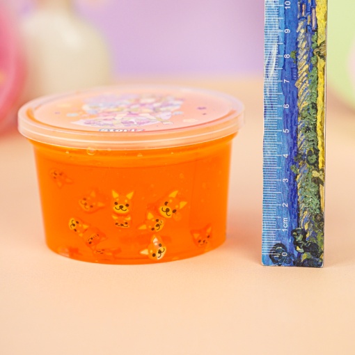 Слайм "Kawaii" полупрозрачный (оранжевый), с наполнителем + корги, 200 гр. STORIZ