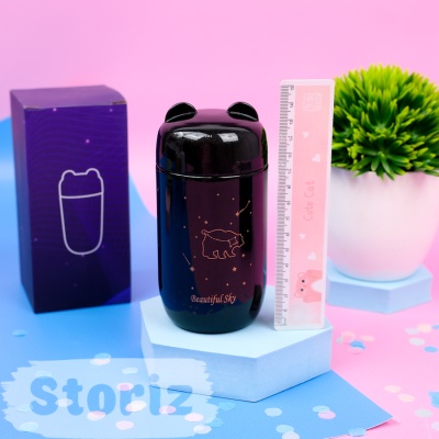 Термос "Star bear" черный, 220мл оптом