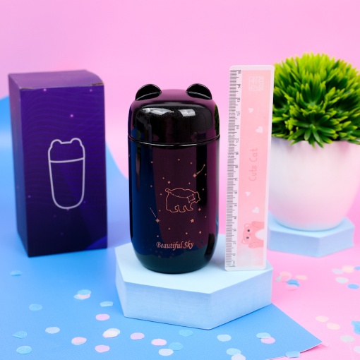 Термос "Star bear" черный, 220мл оптом