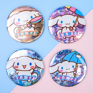 Набор круглых значков "Корица" 58 мм, 4шт