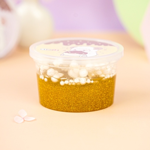 Слайм "Cute Lumb" золотистые блёстки + шарики, 150 гр. STORIZ