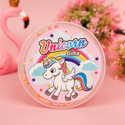 Слайм "Стекло" бесцветный, с наполнителем конфетти + грейпфрут, 200 г.