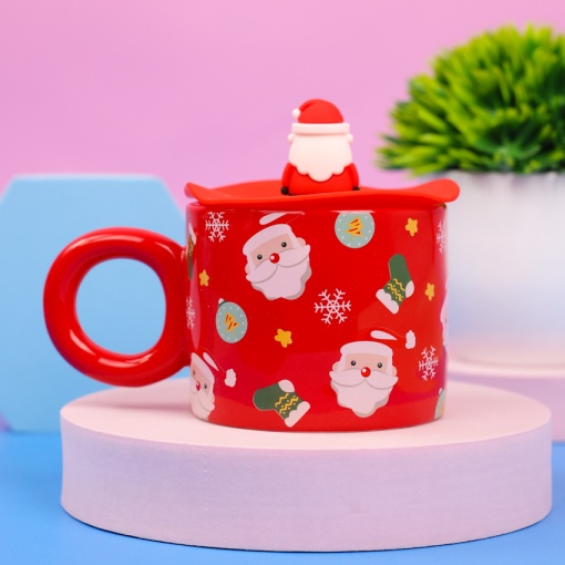 Кружка "НГ Санта-Клаус" красный, 400 мл оптом со склада!