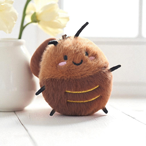 Брелок мягкий "Жучок" веселый, коричневый