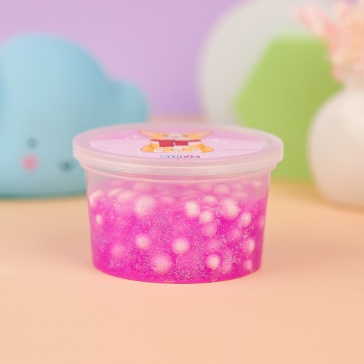 Слайм "Corgi" малиновые блёстки + шарики, 150 гр. STORIZ