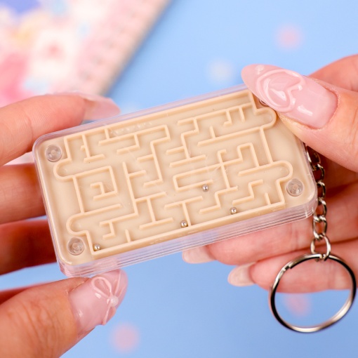 Калькулятор-брелок "Мини" Лабиринт 6,9х3,8 см, коричневый