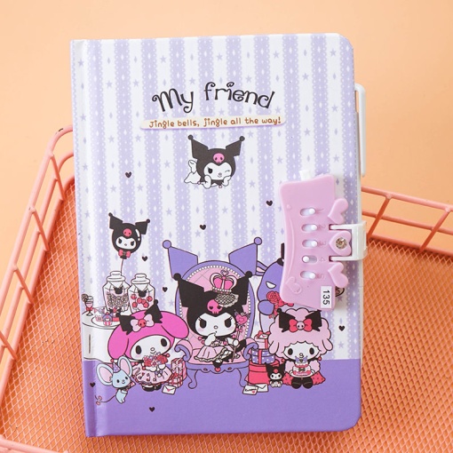 Блокнот с кодовым замком и ручкой "Куро и Мело" день рождения