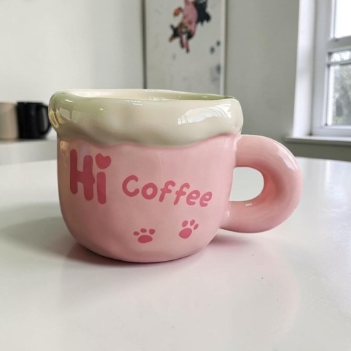 Кружка "Hi Coffee" 400мл, розовый оптом со склада!