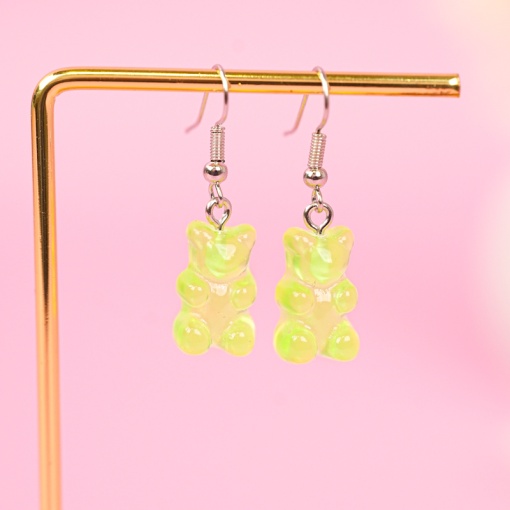 Серьги "Мишки" зеленые