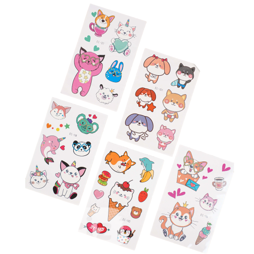 Татуировка набор 5 штук "Комплект Cute Animals" EC-110/101/116/118/121