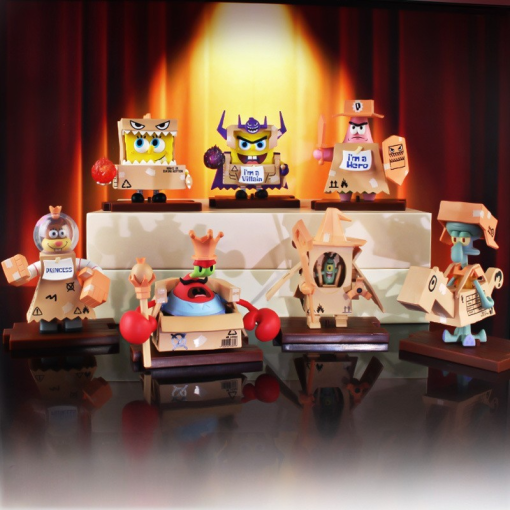 Набор фигурок Surprise "Spongebob" cardboard battle, в шоу-боксе 6шт оптом