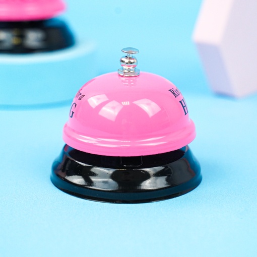 Настольный металлический звонок, розовый оптом