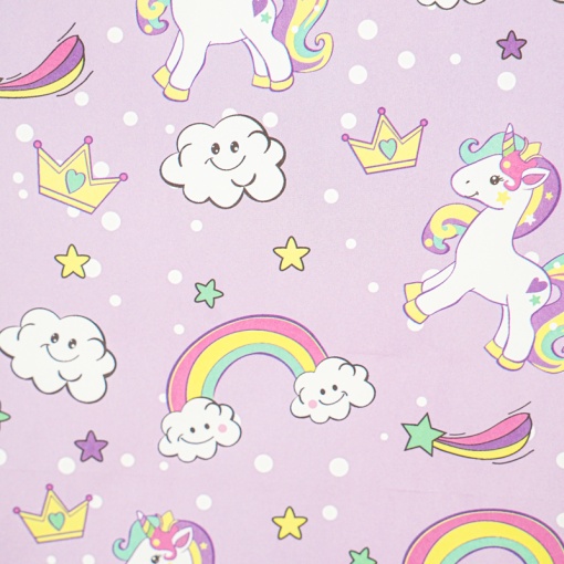 Подарочный пакет "Единорожек" сиреневый, 21x18x8 см
