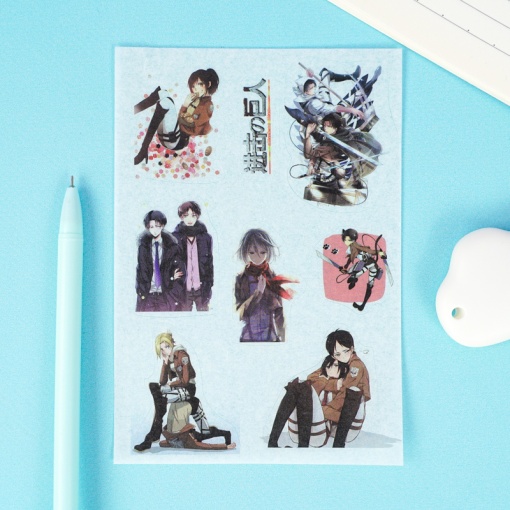 Набор наклеек "Атака Титанов" A6, 6 листов