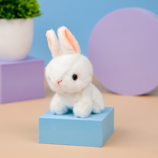 Мягкий брелок "Зайка" белый, 14 см