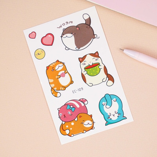 Временная татуировка "Cute Animals" EC-109, 12x75 мм