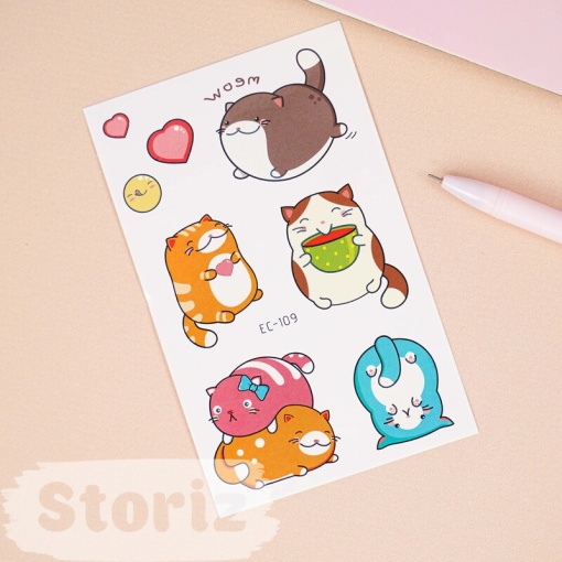 Временная татуировка "Cute Animals" EC-109, 12x75 мм