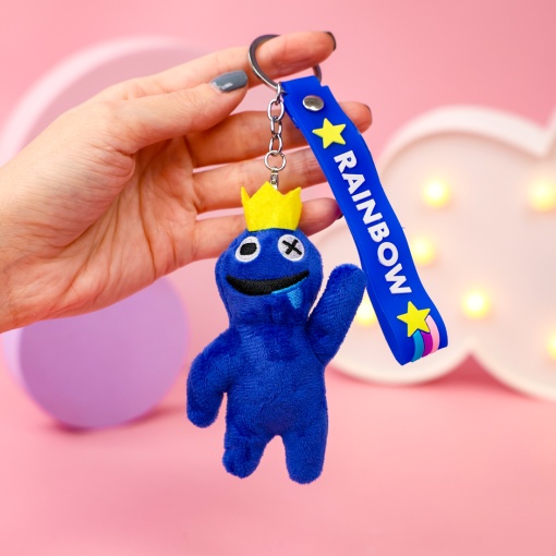 Мягкий брелок "Радужные друзья" синий, 10 см