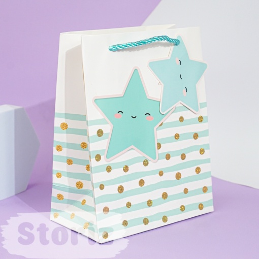 Подарочный пакет "Stars" S 23х18см