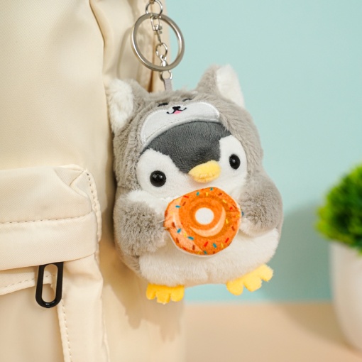 Мягкий брелок "Пингвин в костюме сиба-ину "10 см