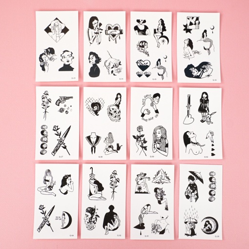 Временная татуировка "Characters" Q-30, 5.7x9.7 см