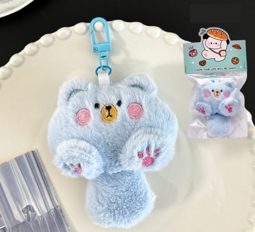 Брелок мягкий "Round animals" мишка, голубой