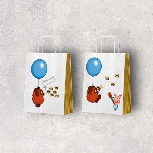 Пакет подарочный "Винни-Пух. Пожуж-ж-жим" 24х14х30 