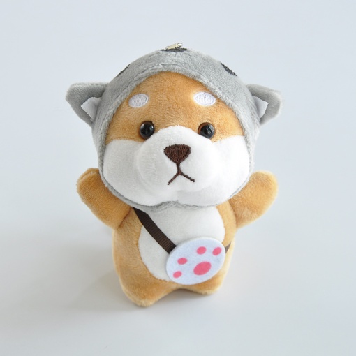 Брелок мягкий "Собачка в шапочке" серый, 10 см