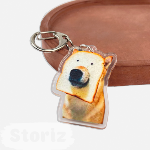 Брелок акриловый "Dog" собачка в хлебе