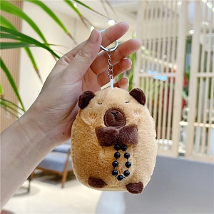 Мягкий брелок "Капибара с четками" 10см