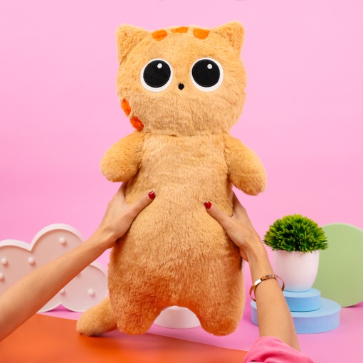 Мягкая игрушка "Глазастый котик" рыжий, 65 см