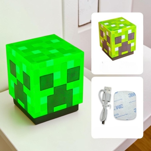 Ночник "Майн" mini cube, Creeper, с магнитной наклейкой оптом