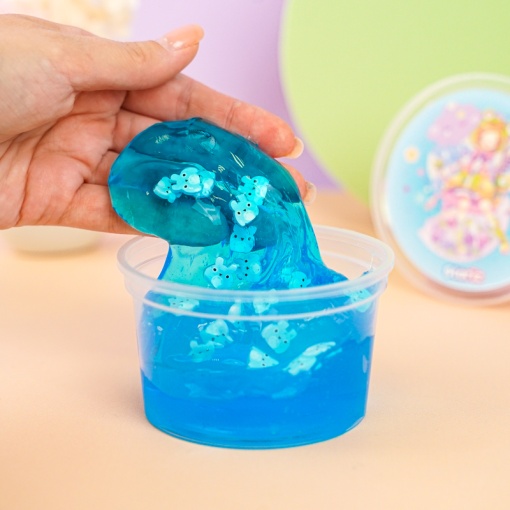 Слайм "Kawaii" полупрозрачный (голубой), с наполнителем + тоторо синий, 200 гр. STORIZ