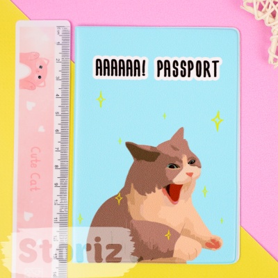 Обложка на паспорт "Ааа!" Cat, STORIZ