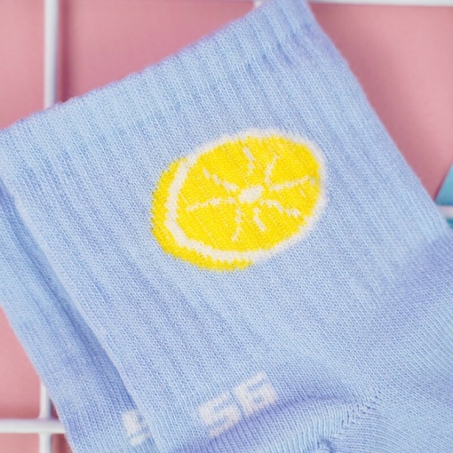 Носочки "Фрукты" голубой 36-39р.